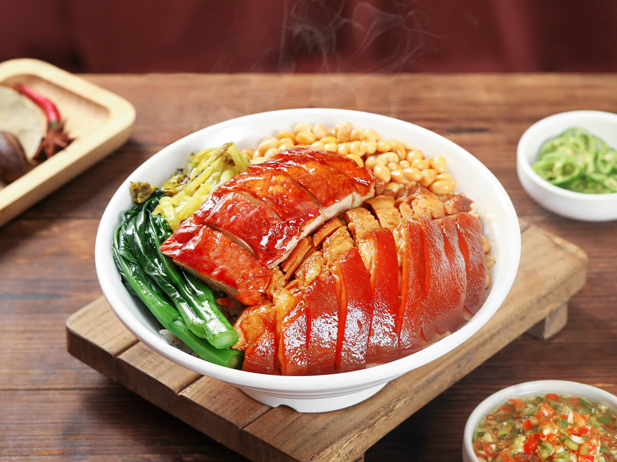 猪脚拼烧鸭饭